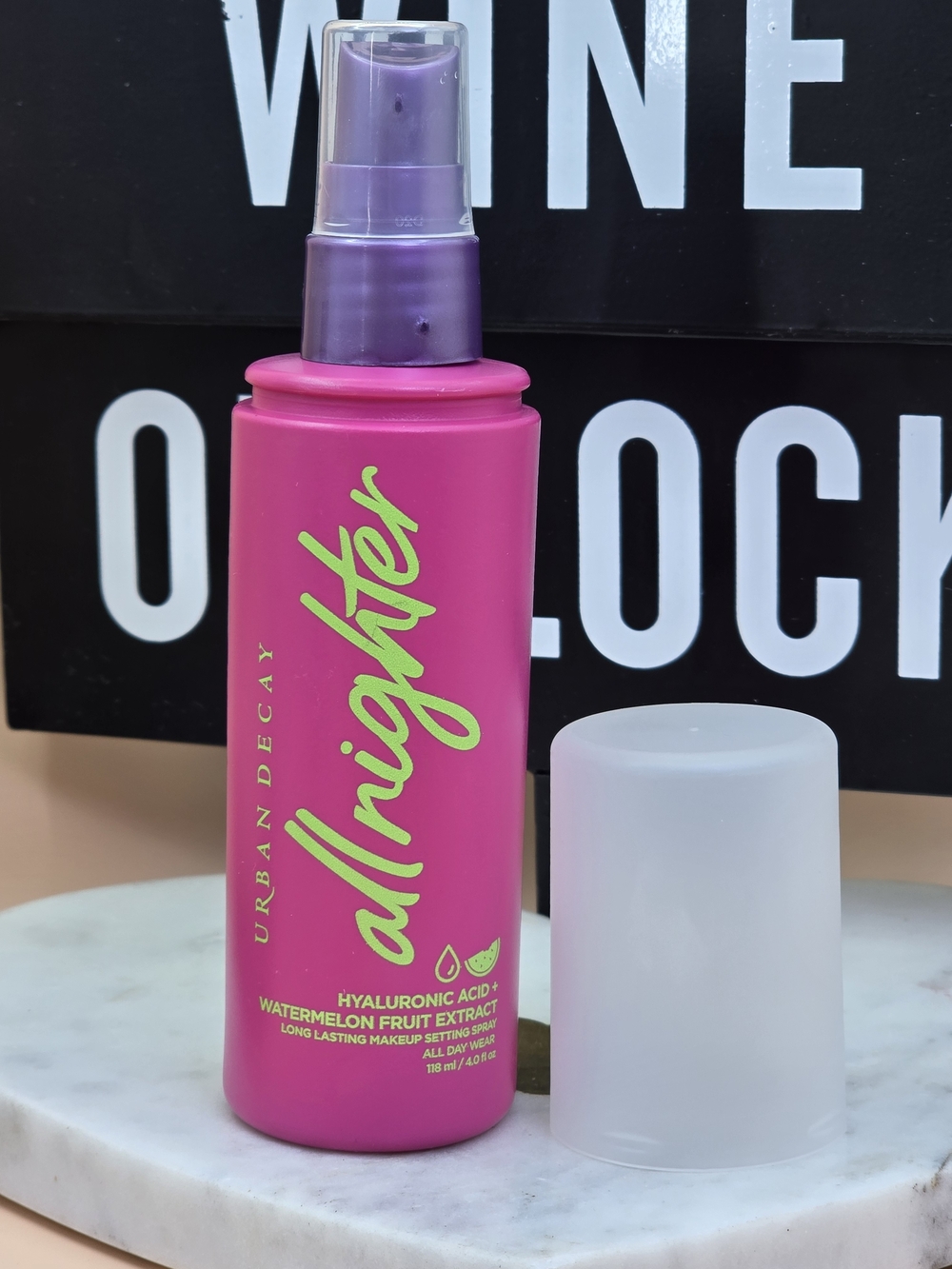 Urban Decay All Nighter Setting Spray in Bright Pink with Purple Nozzle